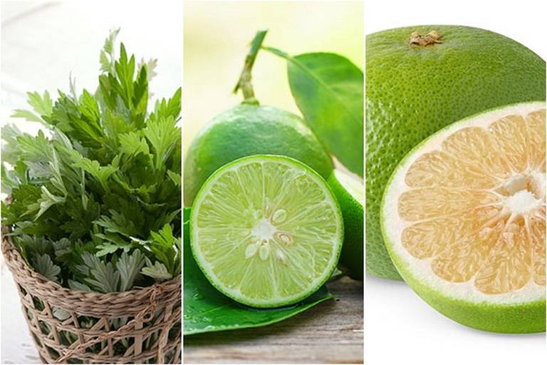 Kết hợp ngải cứu, vo bưởi, vỏ chanh và rượu trắng