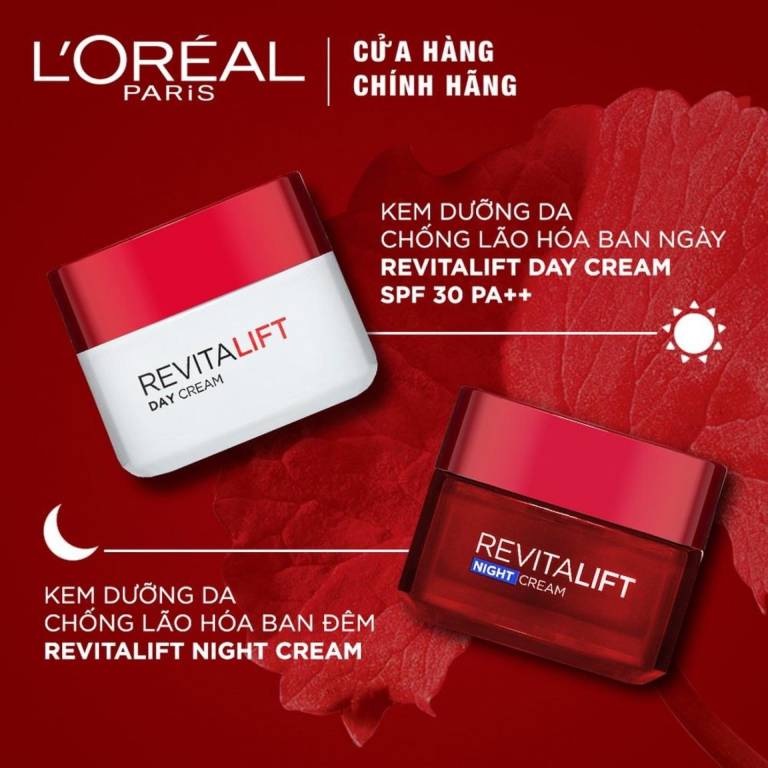 Bộ kem dưỡng trắng da ngày và đêm L'Oreal Paris Revitalift