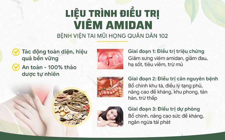 Liệu trình thảo dược trị viêm amidan Quân Dân