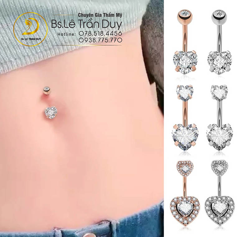 xỏ khuyên rốn đẹp