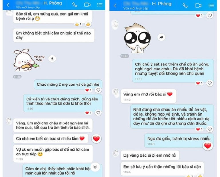 Bé gái khỏi Hp dạ dày sau khi sử dụng Nhất Nam Bình Vị Khang